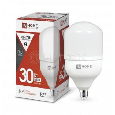 Лампа светодиодная высокомощная LED-HP-PRO 30Вт цилиндр 4000К нейтр. бел. E27 2850лм 230В IN HOME 4690612031071 изображение, фото