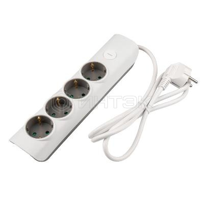 Удлинитель 4х5м с заземл. с выкл. бел. ET-04-500W (4х5.0) JAZZway 5051836 изображение, фото