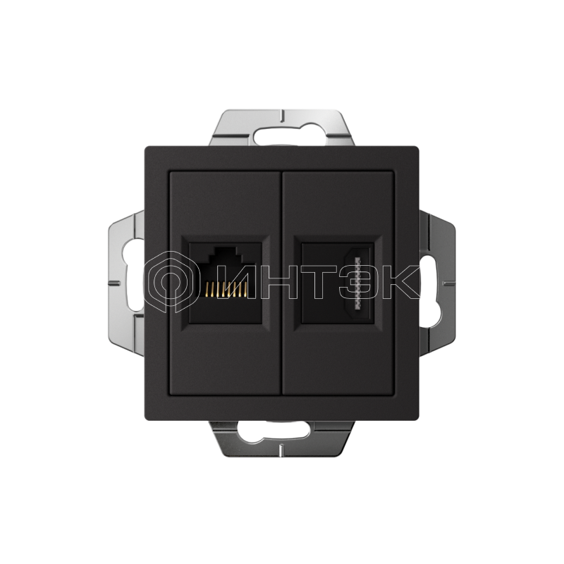 Розетка 2-м СП AtlasDesign HDMI + RJ45 кат.5E механизм карбон Systeme Electric ATN001082 изображение, фото