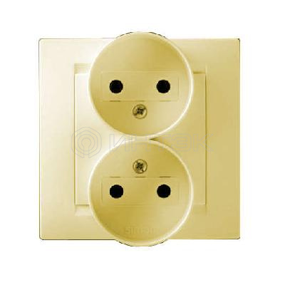 Розетка 2-м СП Simon15 16А IP20 250В без заземл. винт. клеммы сл. кость Simon 1590457-031 изображение, фото