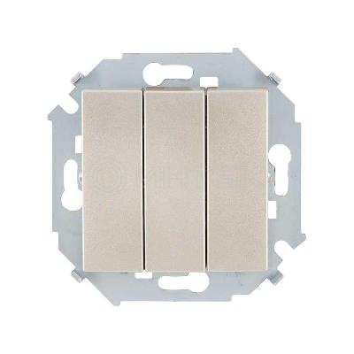 Выключатель 3-кл. СП Simon 15 10А IP20 250В винтов. зажим механизм шампань Simon 1591391-034 изображение, фото