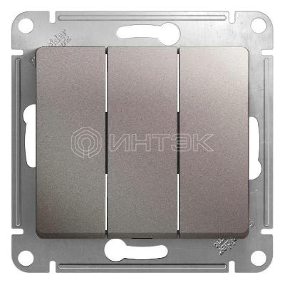 Выключатель 3-кл. СП Glossa 10А IP20 (сх. 3) 10AX механизм платина  Systeme Electric GSL001231 изображение, фото
