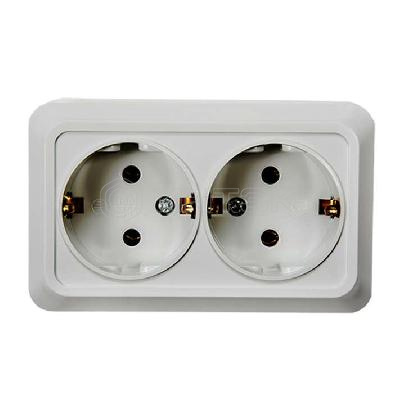 Розетка 2-м BOLLETO с заземл. накл. 7128 бел. ASD / IN HOME 4680005959839 изображение, фото
