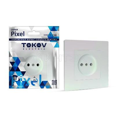 Розетка 1-м СП Pixel 16А IP20 без заземл. в сборе перламутр. TOKOV ELECTRIC TKE-PX-R1F-C04 изображение, фото