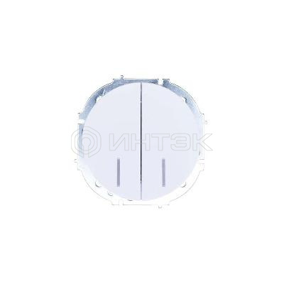 Выключатель 2-кл. СП O Systeme ElectricN 10А IP20 с подсветкой механизм бел. LEZARD 743-0288-112 изображение, фото