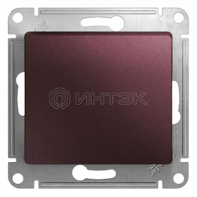 Кнопка нажимная 1-кл. СП Glossa 10А IP20 (сх. 1) 10AX механизм баклажан.  Systeme Electric GSL001115 изображение, фото