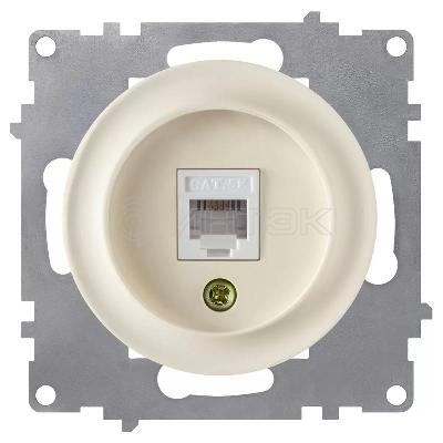 Розетка компьютерная 1-м СП Florence RJ45 кат.5E механизм беж. (1E20701301) OneKeyElectro 2172793 изображение, фото