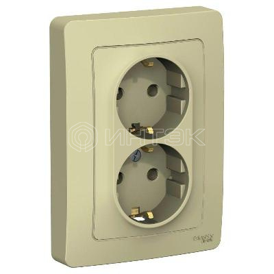Розетка 2-м СП Blanca 16А IP20 250В с заземл. без защ. шторок беж.  Systeme Electric BLNRS001027 изображение, фото