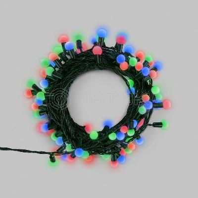 Гирлянда светодиодная "Мультишарики" 20м d15мм 200LED мульти (RG/RB) 11Вт 230В IP44 мигание провод зел. Neon-Night 303-609 изображение, фото