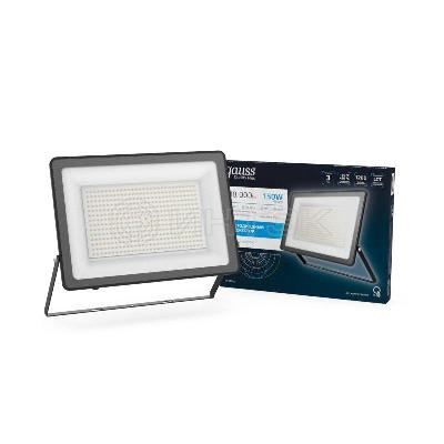 Прожектор светодиодный Qplus 150Вт 6500К IP65 18000лм 175-265В ДО черн. GAUSS 613100150 изображение, фото