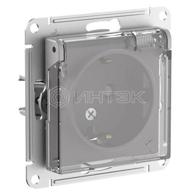 Розетка AtlasDesign Aqua 16А IP44 с заземл. защ. шторки с прозр. крышкой механизм алюм. Systeme Electric ATN440346 изображение, фото