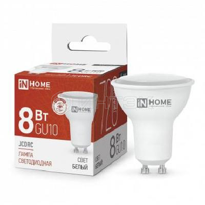 Лампа светодиодная LED-JCDRC-VC 8Вт рефлектор 4000К нейтр. бел. GU10 720лм 230В IN HOME 4690612023441 изображение, фото