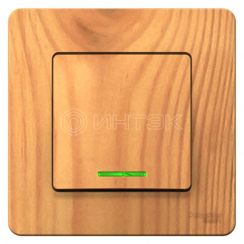 Выключатель 1-кл. СП Blanca 10А IP20 (сх. 1) 250В с подсветкой ясень Systeme Electric BLNVS010115 изображение, фото