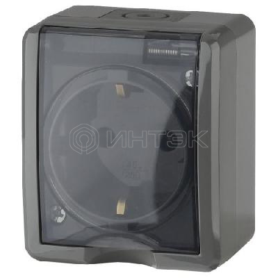 Розетка 1-м ОП Эра Эксперт 11-2401-03 16А IP54 16AX 250В 2P+E сер. Эра Б0020713 изображение, фото