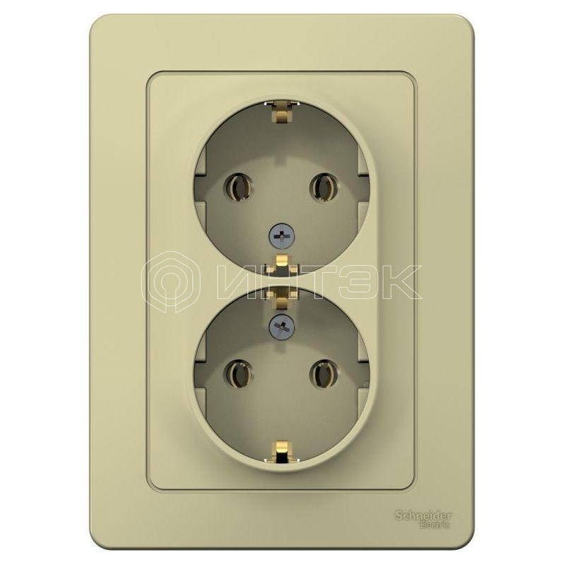 Розетка 2-м СП Blanca 16А IP20 250В с заземл. без защ. шторок беж.  Systeme Electric BLNRS001027 изображение, фото