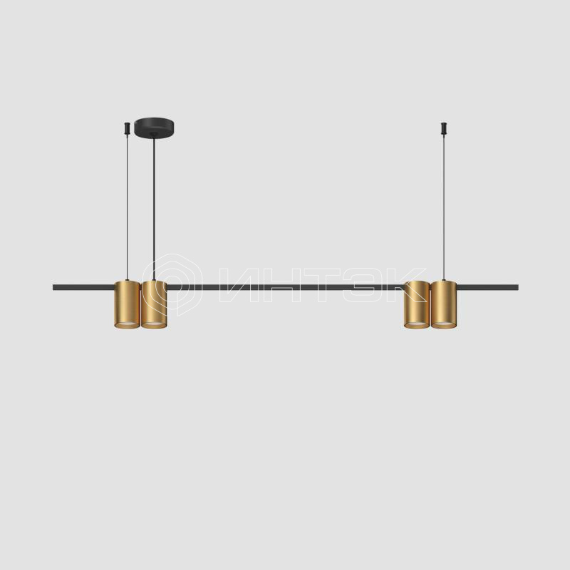 Светильник ORBIT 15Вт 4xGU10 IP20 LED подвесной алюм. черн.+сатинированное зол. DENKIRS 764321 изображение, фото