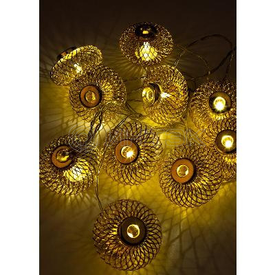 Гирлянда светодиодная "Фонарики" золото 5х3см 10LED тепл. бел. 1.8+0.3м КОСМОС KOC_GIR-B121 изображение, фото