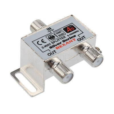 Делитель ТВ "краб" х2+3шт F "BOX" 5-1000 МГц "Silver" Rexant 05-6101 изображение, фото