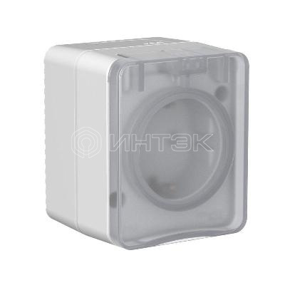 Розетка 1-м ОП AtlasDesign PROFI 16А IP54 250В заземл. защ. шторки сер. Systeme Electric ATN543045 изображение, фото