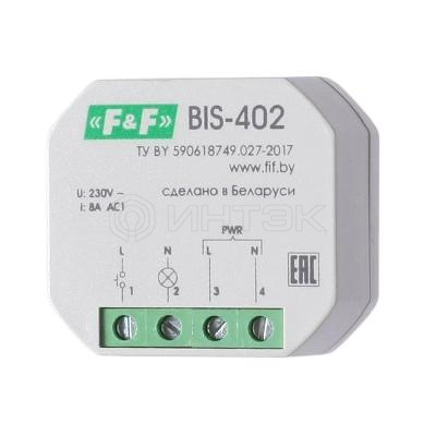 Реле импульсное BIS-402 (для установки в монтажную коробку 230В 8А 1Z IP40) F&F EA01.005.002 изображение, фото