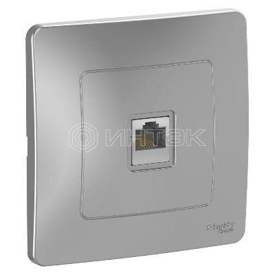 Розетка компьютерная 1-м СП Blanca RJ45 кат.5E алюм. Systeme Electric BLNIS045003 изображение, фото