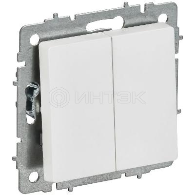 Выключатель 2-кл. СП BRITE ВС10-2-0-БрАБ 10А механизм арктич. бел. IEK BR-V20-0-10-K91 изображение, фото