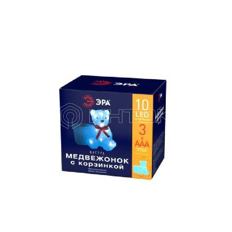 Фигура светодиодная "Медвежонок с корзинкой" 10LED 3АА ENIOF-12 ЭРА Б0047974 изображение, фото