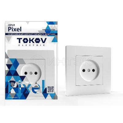 Розетка 1-м СП Pixel 16А IP20 без заземл. в сборе бел. TOKOV ELECTRIC TKE-PX-R1F-C01 изображение, фото