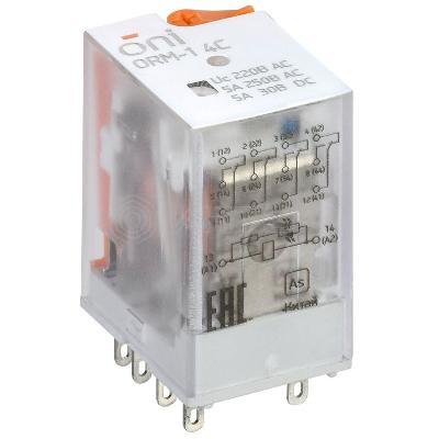 Реле интерфейсное ORM-1 4C 220В AC с LED и тест. кнопкой ONI ORM-1-4C-AC220V-L-B изображение, фото