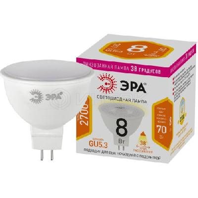 Лампа светодиодная STD LED Lense MR16-8W-827-GU5.3 8Вт MR16 софит 2700К тепл. бел. GU5.3 650лм 170-265В линзованная Эра Б0054938 изображение, фото