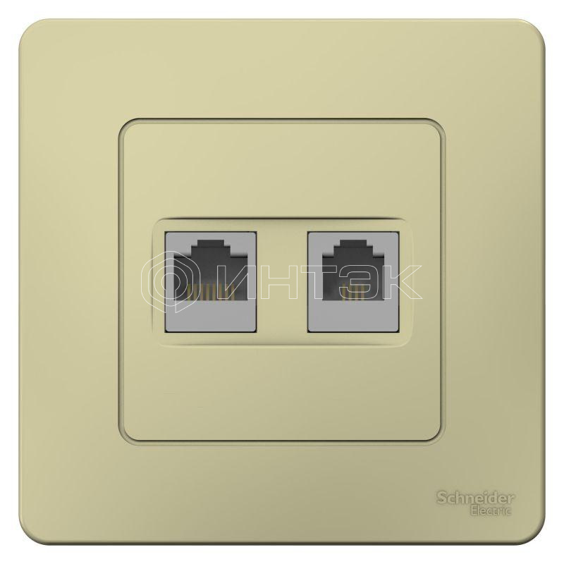 Розетка компьютерная + телефонная 2-м СП Blanca RJ45 кат.5E + RJ11 беж. Systeme Electric BLNIS045117 изображение, фото