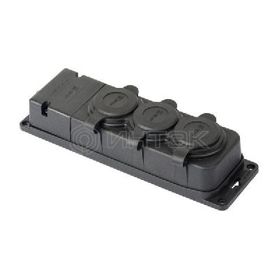 Колодка 3-м 16А IP44 2P+PE 230В с защ. крышками каучук PROxima EKF RPS-015-16-230-44-r изображение, фото