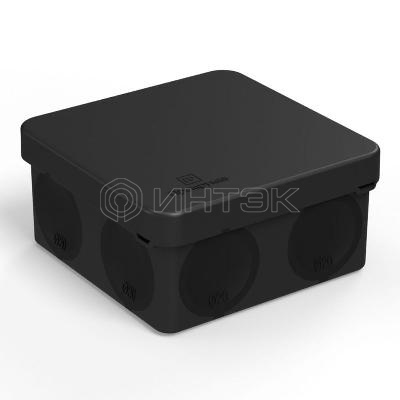Коробка распределительная ОП 80х80х40мм двухкомпонентн. безгалоген. (HF) для прямого монтажа черн. Промрукав 60-0210-9005 изображение, фото