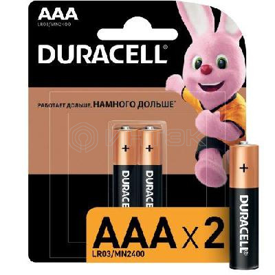 Элемент питания алкалиновый AAA/LR03/MN2400 Basic BP-2 (блист.2шт) Duracell Б0014052/Б0026812 изображение, фото