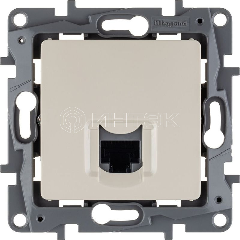 Розетка компьютерная 1-м СП Etika RJ45 кат.5E UTP механизм сл. кость IEK 672341 изображение, фото