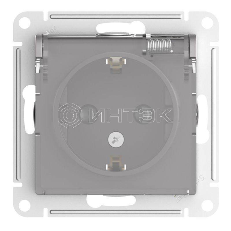 Розетка AtlasDesign Aqua 16А IP44 с заземл. защ. шторки с прозр. крышкой механизм алюм. Systeme Electric ATN440346 изображение, фото