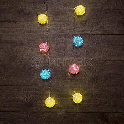 Гирлянда светодиодная "Карамельки" 1.5м 10LED тепл. бел. 0.1Вт IP20 провод ПВХ прозр. элементы питания 2хAA (не в компл.) Neon-Night 303-082 изображение, фото