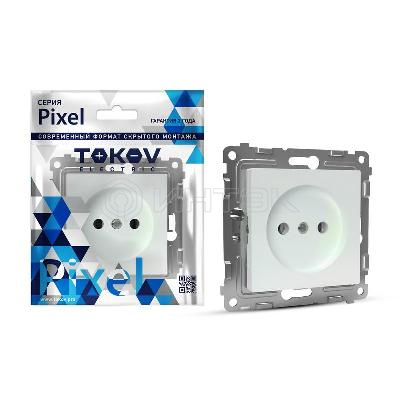 Розетка 1-м СП Pixel 16А IP20 без заземл. механизм перламутр. TOKOV ELECTRIC TKE-PX-R1-C04 изображение, фото
