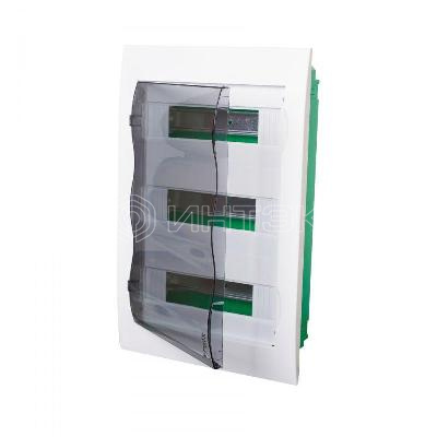 Бокс встраиваемый СП City9 Box 3 ряда 36мод. с прозр. дверцей Systeme Electric EZ9E312S2FRU