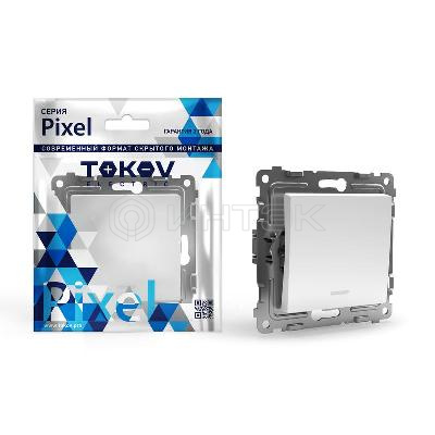 Выключатель 1-кл. СП Pixel 10А IP20 с индикатором механизм бел. TOKOV ELECTRIC TKE-PX-V1I-C01 изображение, фото