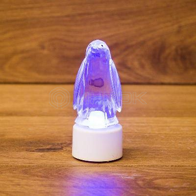 Фигура светодиодная "Пингвин Кристалл" 1LED RGB 0.1Вт IP20 на подставке элементы питания 3хAG13(LR44) (в компл.) Neon-Night 501-052 изображение, фото