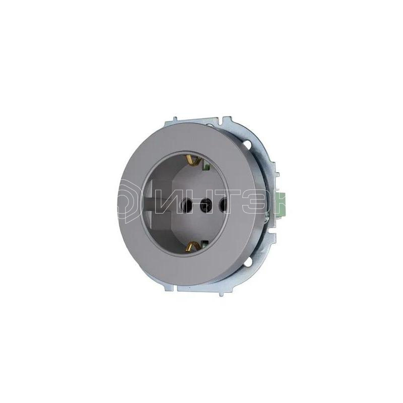 Розетка 1-м O Systeme ElectricN IP20 16А с заземл. ПБТ механизм сер. матов. LEZARD 743-7488-122B изображение, фото