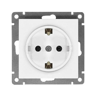 Розетка 1-м СП Афина 16А IP20 с заземл. механизм бел. Universal A0028 изображение, фото
