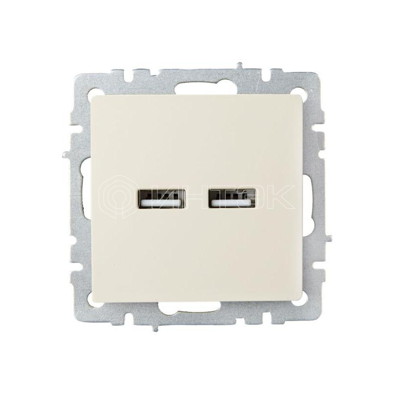 Розетка BRITE USB A+A 3.1А РЮ10-1-БрКр механизм беж. IEK BR-U21-D31-K10 изображение, фото