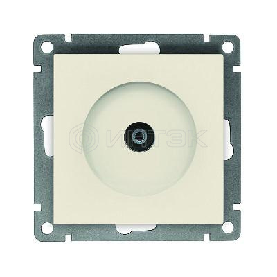 Розетка телевизионная TV 1-м СП Афина механизм сл. кость (ivory) Universal A0027-I изображение, фото