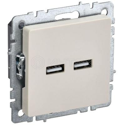 Розетка BRITE USB A+A 3.1А РЮ10-1-БрКр механизм беж. IEK BR-U21-D31-K10 изображение, фото