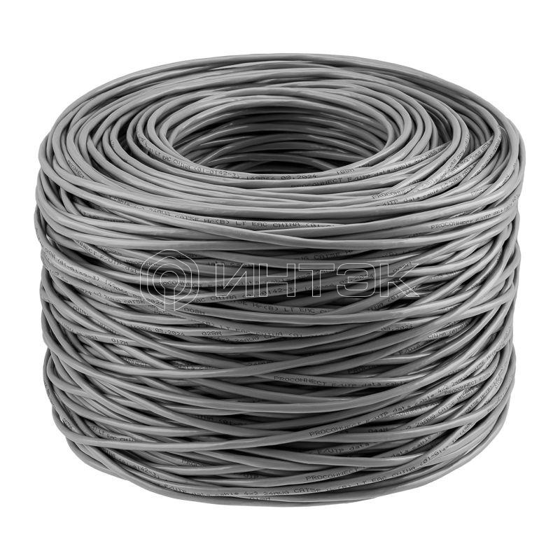 Кабель витая пара F/UTP кат.5e 4х2х24AWG solid CCA PVC INDOOR омедненный сер. (м) PROCONNECT 01-0142-3 изображение, фото