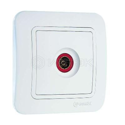 Розетка телевизионная TV 1-м СП Lillium 16А IP20 бел./бел. Makel 70007 изображение, фото