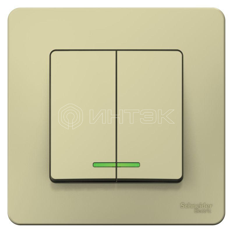 Выключатель 2-кл. СП Blanca 10А IP20 (сх. 5) 250В с подсветкой беж.  Systeme Electric BLNVS010517 изображение, фото