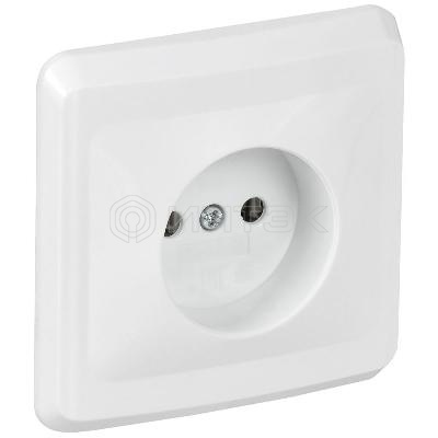 Розетка 1-м СП Вега РС10-2-ВБ 10А IP20 без заземл. без защ. шторок бел. GENERICA ERV10-K01-10-DM изображение, фото